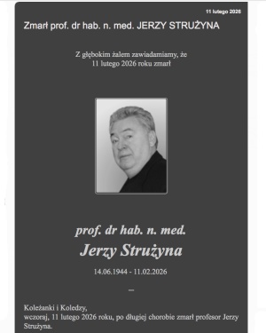 Prof Jerzy Strużyna komunikat PTChPRiE Grafika