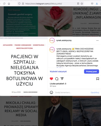 URPL komunikat link IG Fot Rynek estetyczny